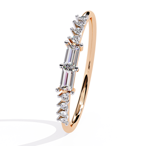Bague Éternité en Or Rose Plaqué Or 10K avec Diamant de Laboratoire Rond Certifié IGI, Style Tendance pour Femme, Sertissage à Griffes - Product Image 1