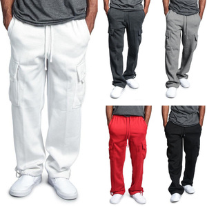 Pantalones Cargo Negros para Hombre, Estilo Casual, Cintura con Cordón, Corte Holgado, Múltiples Bolsillos, para Actividades al Aire Libre, Precio de Fábrica de Bangladesh y China - Product Image 1