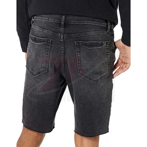 Men's Black Denim Shorts Straight Leg Mid Waist Stonewashed Cotton Casual Summer Wear Plain Denim Jean Shorts Custom Fashion - Product Image 4