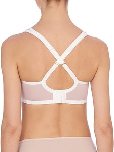 Pink Sports Bra With Wide Straps And Scoop Neckline For Women Workout Yoga Seamless Fit Supportive Design - Product Image 3