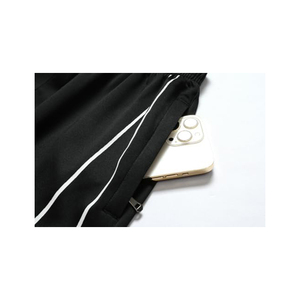 Conjunto Deportivo para Mujer, Color Negro Sólido, Manga Larga, Cierre Frontal con Cremallera, Pantalones Deportivos, Transpirable, Corte Regular, 100% Poliéster - Product Image 4