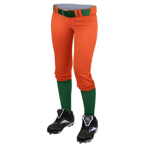 Ensemble uniforme de baseball pour femmes, pantalon orange et vert, maillot sans manches blanc numéro 24, polyester respirant, col en V ajusté - Product Image 3