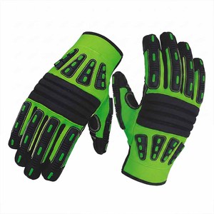 Gants de travail industriels renforcés en cuir synthétique anti-vibration, résistants aux coupures et aux impacts, en spandex - Product Image 5