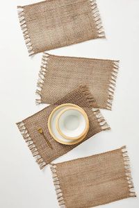 Modern Rectangle Fabric <b>Placemat</b> Natural Weave Design Washable Table Mat Nordic Style - Product Image 2