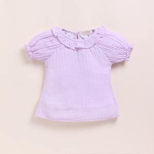 Lilac Organic <b>Muslin</b> Frill Top Set Premium Quality <b>Baby</b> Clothing - Product Image 2