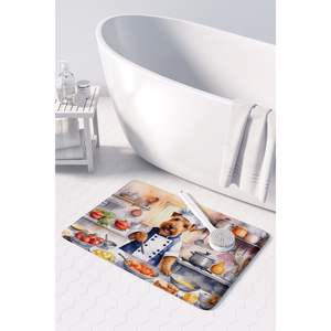 Welsh Terrier le Chef Tapis de cuisine en mousse à mémoire de forme Coussin anti-fatigue lavable en machine Tapis de bain confortable - Product Image 3