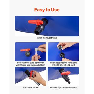 Serbatoio d'Acqua Portatile da 264,2 Galloni, Contenitore Pieghevole Resistente alle Perdite e agli Strappi, Grande Capacità - Product Image 5