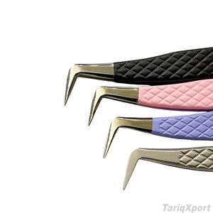 Pince à épiler professionnelle TARIQXPORT TX-ET-118 en acier inoxydable, pointe en fibre dentelée à 90°, poignée antidérapante, logo personnalisé, usage en salon - Product Image 6