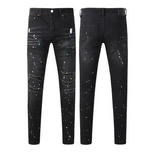 Jean en denim vintage déchiré de luxe pour homme, de haute qualité, respirant, séchage rapide, taille mi-haute, bleu - Product Image 3