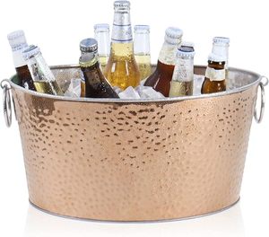 12 L Stainless Steel <b>Drink</b> Tub Ice Bucket with Handles Heavy Duty Wine Champagne Beer <b>Cooler</b> for Parties and Events Wholesale - Product Image 5