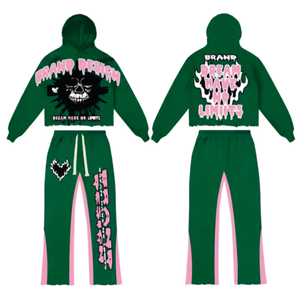 Conjunto de Sudadera con Capucha Extra Grande de Algodón 100% Pesado, Lavado Ácido Vintage, Estilo Urbano con Logotipo Personalizado Serigrafiado, Unisex, Tallas Grandes - Product Image 3