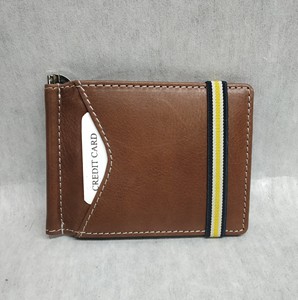 Secure Elastic Money Clip Wallets Men Purses Slim Short Card <b>Holder</b> Factory Wholesale Price Pilot <b>ID</b> Bifold Cowhide Leather Mans - Product Image 5
