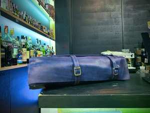 Sac de transport pour couteaux de chef en cuir véritable avec fentes, étui de rangement portable pour couteaux de cuisine, écologique LKR-0382 - Product Image 4