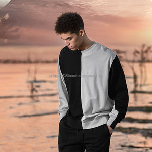 Personnalisé 2025 Automne Et Hiver Nouveau Contraste Épissé Pull Polaire Hommes Hoodies Ras Du Cou À Manches Longues Sweat - Product Image 4