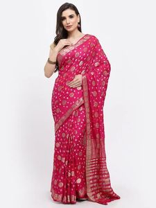 Sari Bandhani al por mayor con borde de zari listo para exportación - Product Image 3