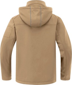 Mens Winter <b>Jackets</b> <b>Fleece</b> <b>Lined</b> Softshell <b>Jackets</b> Adjustable Hood Full Zip Front Secure Sleeve Pocket Custom Printing Outdoor - Product Image 2