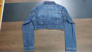 Veste en jean courte décontractée à manches longues, bleu délavé, boutonnée, pour l'automne/hiver et l'été, vente en gros - Product Image 2