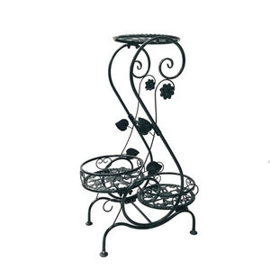 Soporte moderno para plantas de metal negro, decorativo para interiores y exteriores, soporte de hierro para macetas, para decoración del hogar, jardín u oficina, a precio económico. - Product Image 6