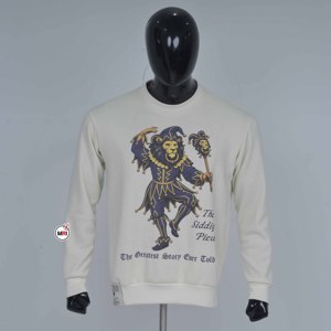 เสื้อสเวตเชิ้ตคอกลมสีขาวสำหรับผู้ชาย ทรงปกติ ผ้าฝ้ายถัก พิมพ์ลายสิงโตเจสเตอร์ สวมใส่สบายๆ ในฤดูใบไม้ร่วง ขายส่งราคาถูก - Product Image 1