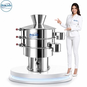 Machine de tamisage vibratoire en acier inoxydable semi-automatique 220V, équipement de tamisage de poudre industriel - Product Image 2