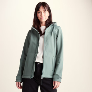 Women Softshell <b>Jacket</b> Hooded <b>Waterproof</b> Breathable Windproof <b>Fleece</b> <b>Lined</b> Zipper Closure Woven Solid Outdoor Winter Spring Coat - Product Image 1