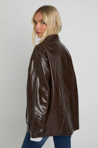 Chaqueta de Motociclista Básica de Piel de Vaca Negra para Mujer, Nueva Moda de Invierno, Tejida, Impermeable, Transpirable, con Cremallera - Product Image 5