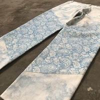 Setelan Olahraga Kasual Unisex Motif Paisley, Kemeja Kancing Lengan Panjang dan Celana, Bahan Katun Ringan untuk Musim Panas, Dewasa