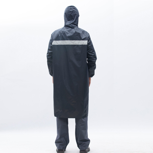 Chaqueta Impermeable Negra Premium con Capucha para Hombre, Abrigo Largo con Tiras Reflectantes de Seguridad, Ropa de Lluvia, Ropa de Trabajo para Exteriores, Cortavientos, Nueva - Product Image 5