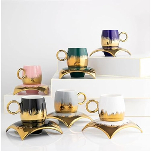 Awesome design Metal Tea Coffee <b>Cup</b> and <b>Saucer</b> in Brass Gold Finished Best Quality Tabletop Serving Tea <b>Cup</b> and <b>Saucer</b> - Product Image 3