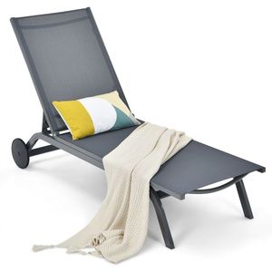 Adjustable 6-Position Outdoor Patio <b>Recliner</b> <b>Chair</b> <b>Fabric</b> for Comfortable Seating - Product Image 4