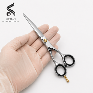 Ciseaux de barbier en acier inoxydable, lames affûtées, qualité export, finition miroir, outils de coupe de cheveux pour salon avec poignée décalée - Product Image 3