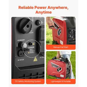 Generatore Inverter Portatile Silenzioso da 2900W di Potenza di Picco, Alimentato a Gas, Uscita 24V DC e AC per Uso Domestico, Design Compatto - Product Image 6