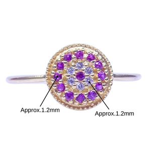 Anillo de Pareja Clásico de Plata de Ley 925 Chapado en Oro con Topacio Rojo para Mujer, Joyería para Bodas - Product Image 3
