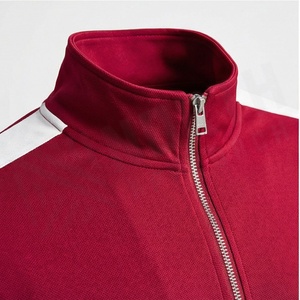 <b>Men's</b> Red <b>Tracksuit</b> Full Zip Stand Collar Solid Color Casual Sportswear Side Pockets High Quality Lightweight Winter Wear - Product Image 4
