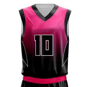 Conjunto de Uniforme de Baloncesto Sublimado Directo, Degradado Rosa y Negro, Transpirable, de Poliéster, para Adultos Unisex, Diseño OEM - Product Image 6