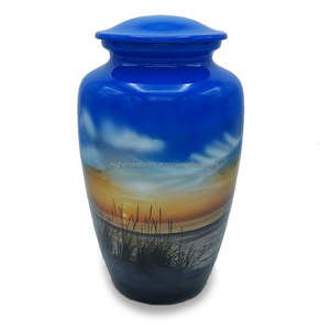 Urna de cremación para cenizas de personas, urna de tamaño grande para adultos, suministros funerarios de diseño de playa - Product Image 2