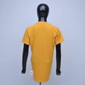 เสื้อยืดปักโลโก้ตามสั่ง คอกลม ทรงปกติ ผ้าคอตตอนเจอร์ซีย์ แขนสั้น สวมใส่สบาย ระบายอากาศได้ดี สีเหลือง ตัวอักษร - Product Image 2