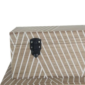 Geometric Pattern Wooden Trunk <b>Box</b> <b>Decorative</b> <b>Storage</b> Chest <b>For</b> Home Organization Stylish Interiors And Multi Purpose <b>Storage</b> - Product Image 5