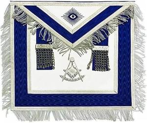 Delantal Masónico de Past Master con Detalles Azules, Collar de Cadena y Joya. Construcción de Alta Calidad para Mayor Durabilidad y Elegancia. - Product Image 2