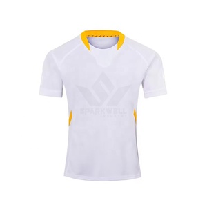เสื้อยืดรักบี้สีเขียวสำหรับผู้ชาย แขนสั้น คอกลม ระบายความชื้นได้ดี ผลิตจากโพลีเอสเตอร์ ทรงปกติ สีพื้น ใส่ได้ทุกฤดูกาล ชุดกีฬา - Product Image 4