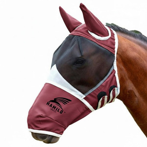 Nouvelle Arrivée Masque Anti-Mouches Confortable pour Chevaux avec Protection UV, Oreilles et Yeux en Maille Respirante et Élastique - Product Image 4