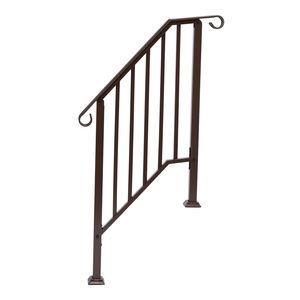 Corrimano in Ferro a 2 Gradini per Esterni, Eleganti Componenti per Scale da Esterno - Product Image 1