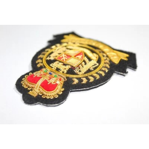 Écusson brodé à la main en fil d'or, emblème en tissu pour blazer, insigne de chapeau, patch brodé à la main pour uniforme - Product Image 2