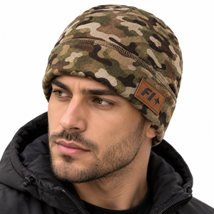 Camouflage Tactical <b>Beanie</b> Hats Winter <b>Fleece</b> Thermal Warm Camo Caps for Skiing Cycling 100% Polyester Unisex Adults Outdoor Hat - Product Image 2