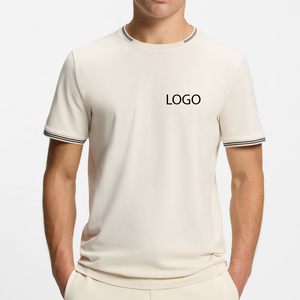 T-shirt pour homme en coton uni, décontracté, doux, respirant et confortable, avec logo personnalisable. - Product Image 1