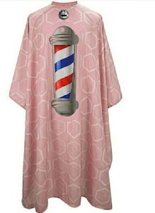 Bata de Barbero Impermeable de Poliéster Estilo Barberpole Rosa con Detección de Agujas y Fusión sin Costuras Unisex - Product Image 2