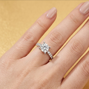 Usine directe 18k or blanc massif 0.41CT diamant naturel bijoux fins classique Semi monture bague de fiançailles femmes - Product Image 4