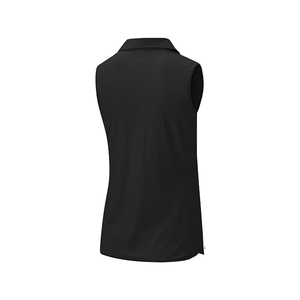 Camisa de Golf sin Mangas para Mujer SOSH4, Color Negro Sólido, con Cuello, 100% Poliéster Elástico - Product Image 2