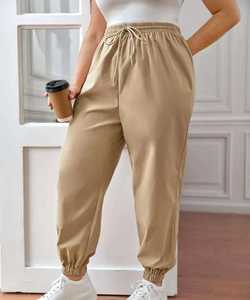 Pantalones Deportivos Casuales para Mujer, Transpirables, Bordados, Cintura Alta Elástica, Color Liso, con Bolsillos, Estilo Jogger - Product Image 4