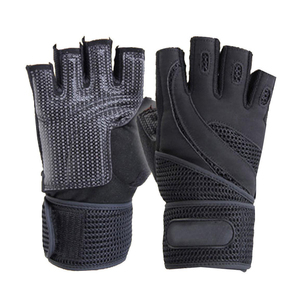 BARYAR FITNESS <b>Half</b> Finger Gym Workout Gloves Neoprene Mesh Breathable Non <b>Slip</b> Lace-Up Closure Adjustable Wrist Strap Fitness - Product Image 4